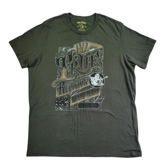True Religion Budda Green Graphic T-Shirt Size XXL - Picture 1 of 9